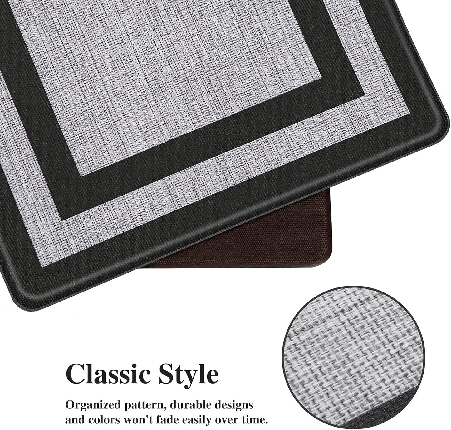 Mattitude Anti-Fatigue Kitchen Mat Set [2 PCS] – Cushioned Standing Mats for Kitchen, Sink, Office & Laundry | Non-Slip, Waterproof, Ergonomic Floor Comfort Rugs